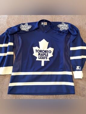 STARTER Blue Toronto Maple Leafs Hockey Jersey with White Trim